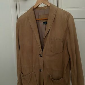 Ralph Lauren Suede Jacket with silver & turquoise buttons size L